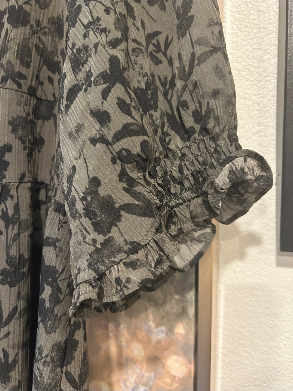 Disturbia Grey Black Floral Midi Dress - Picture 3 of 6